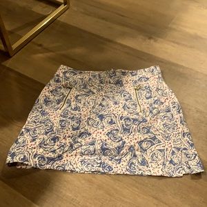 Lilly Pulitzer mini skirt with detailed zippers